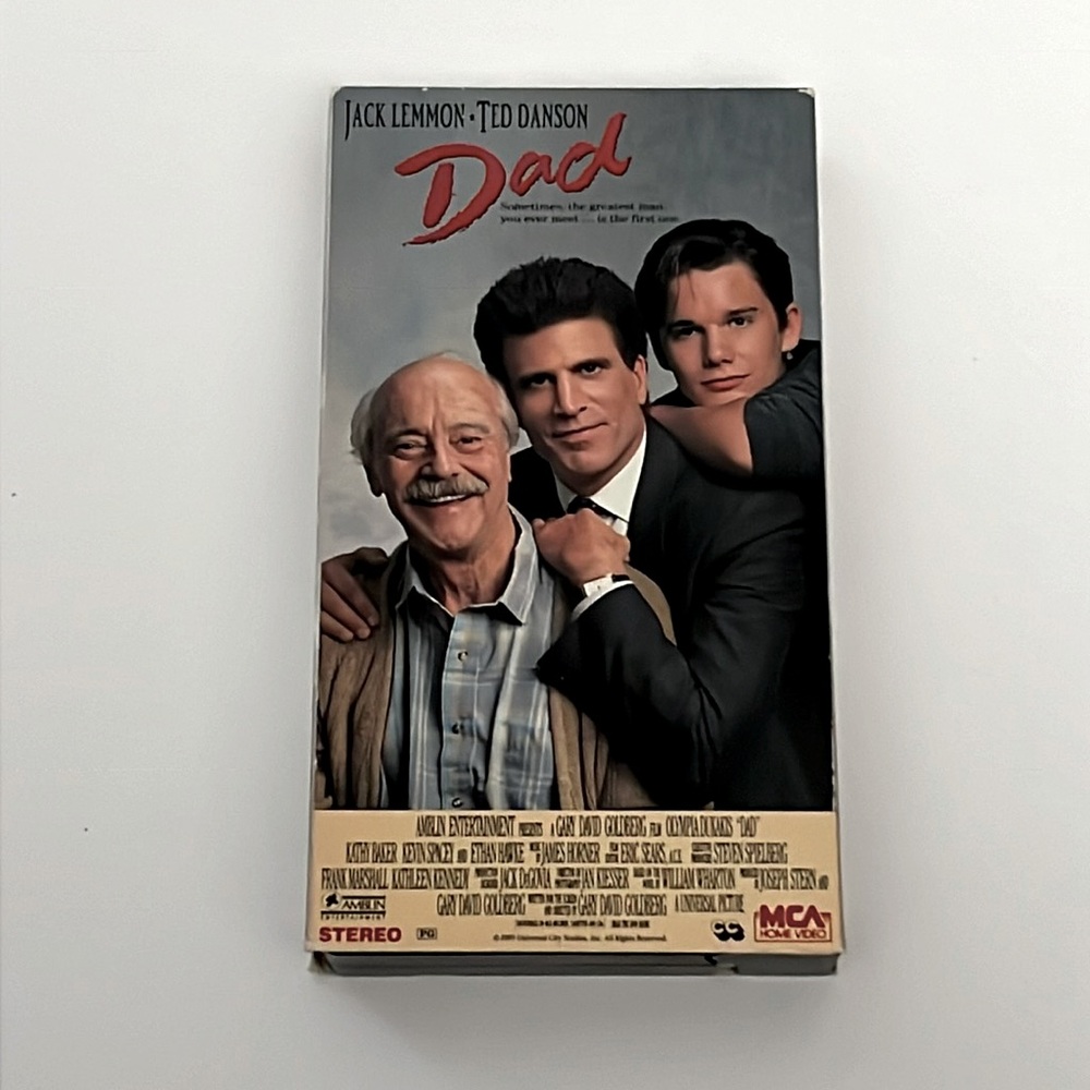 6/$20 Dad Movie VHS Video Cassette Drama Jack Lemmon Ted Danson Olympia Dukakis